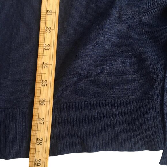 Time and Tru Cardigan Womens Large 12-14 Dark Navy Open  Pockets Lightweight - Picture 7 of 16